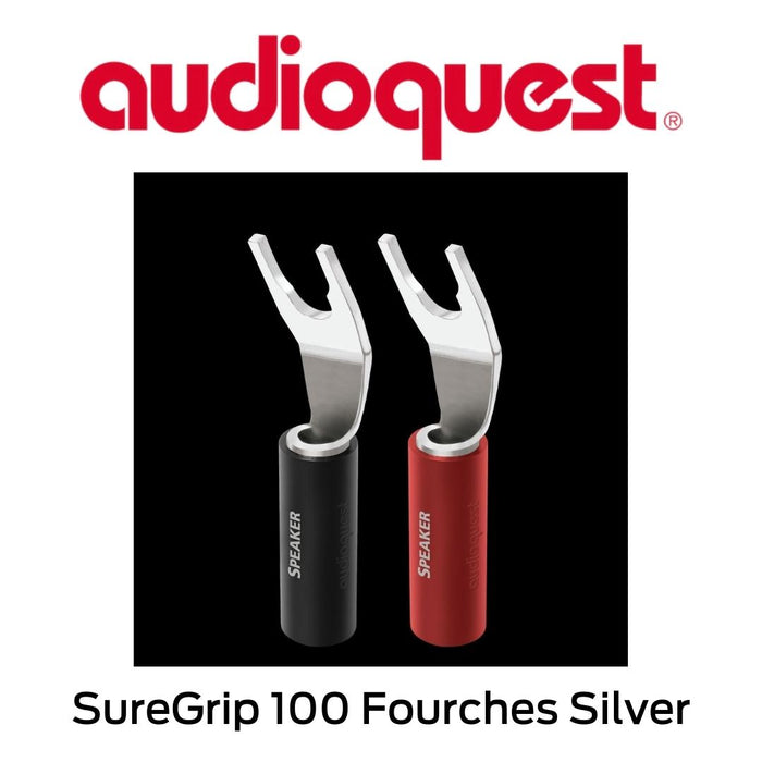 Audioquest SureGrip 100 Fourches Silver - Connecteurs à haut-parleurs