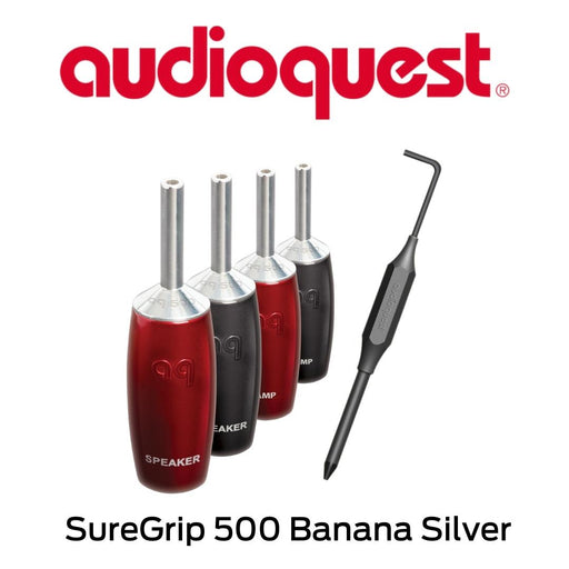 Audioquest - Connecteurs de câbles à haut-parleurs de type Banane SureGrip 500 Banana Silver