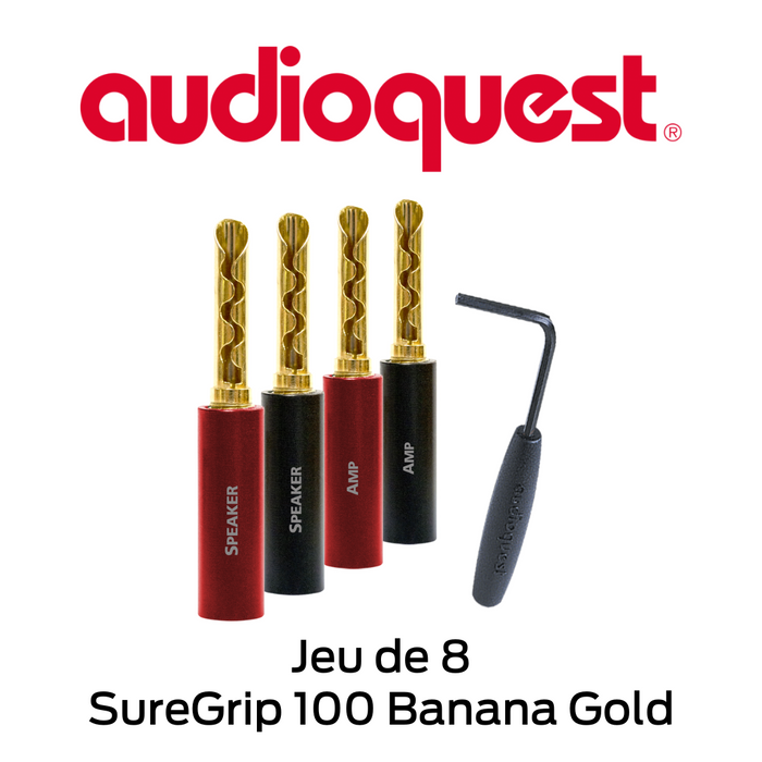 Audioquest SureGrip 100 BananaGold - Connecteurs à haut-parleur Banane