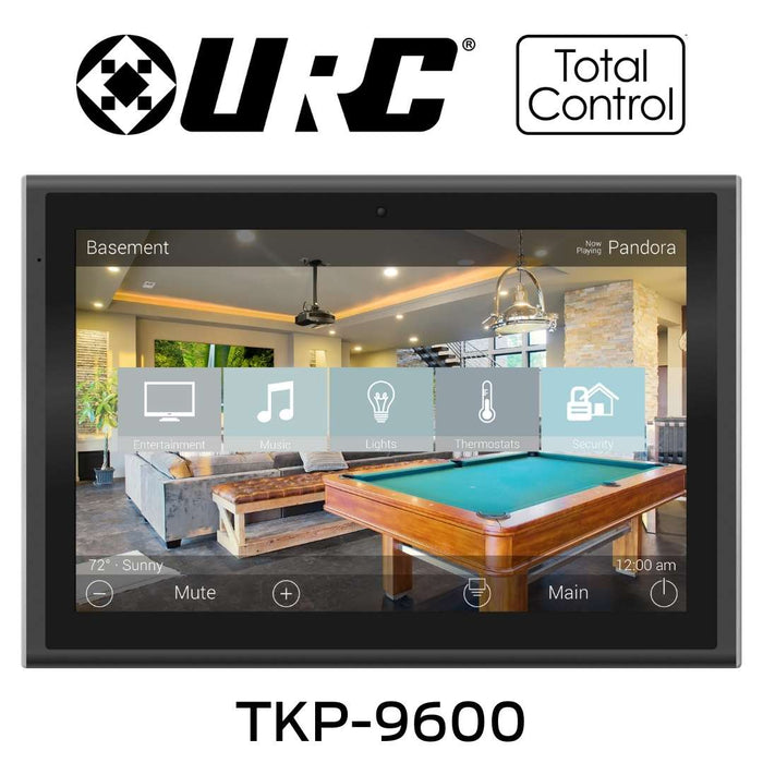 URC Total Control TKP-9600 - Contrôleur à écran tactile LCD couleur haute résolution mural de 10" de nouvelle génération et un contrôle principal dans toute la maison jusqu'à 32 pièces - divertissement, éclairage, etc.