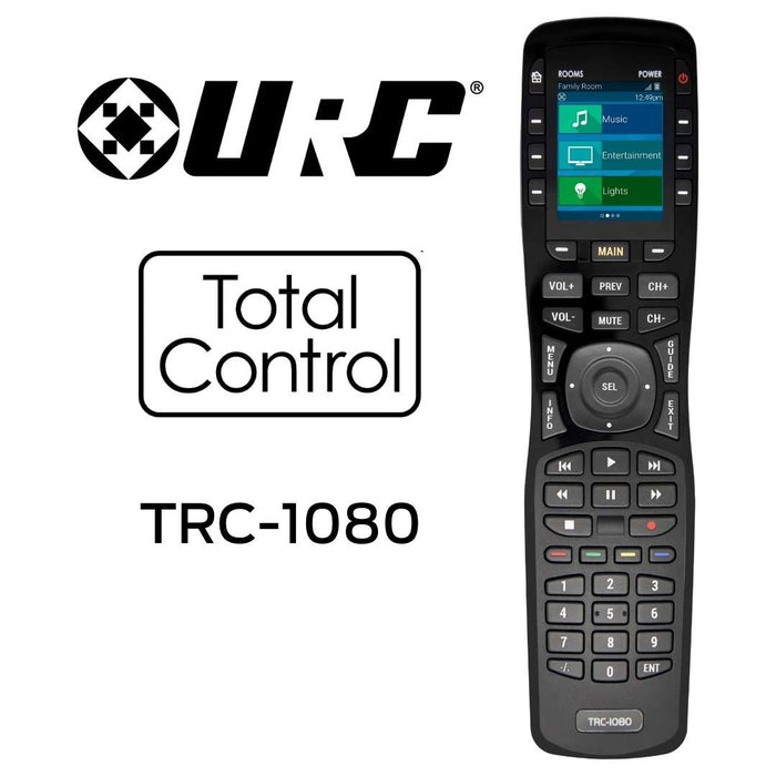URC Total Control TRC-1080 - Télécommande programmable haut de gamme avec écran LCD couleur de 2'' Wi-Fi qui offre un contrôle principal dans toute la maison des appareils de divertissement et de la maison intelligente - téléviseur, décodeur câble, etc.