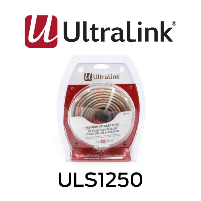 Ultralink ULS1250 - Câble de haut-parleur 50' Calibre Premium 12AWG avec broches