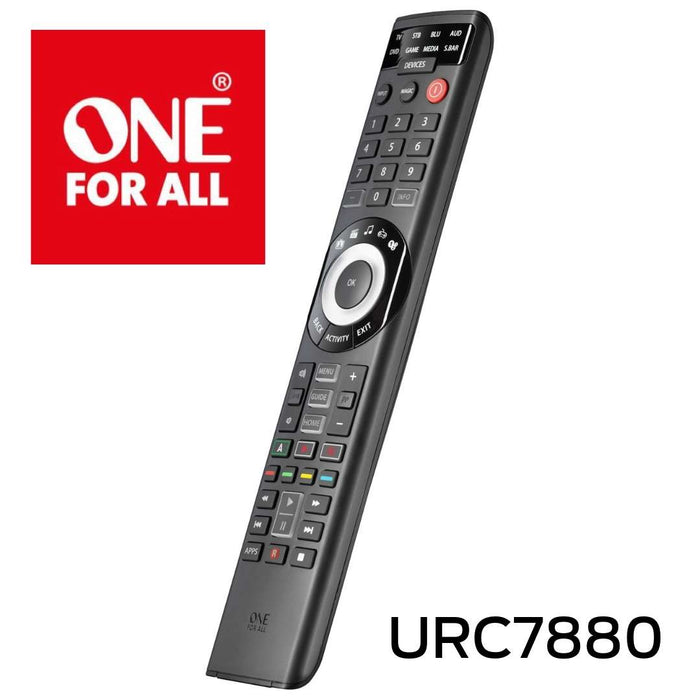 One For All URC-7880 - Enfin, une solution universelle pour tous vos appareils de divertissement à la maison. Voici la télécommande universelle intelligente pour huit appareils d'One For All.