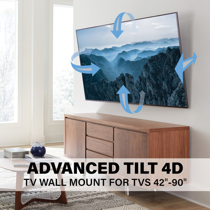 SANUS VLT7B - Support mural TV Advanced Tilt 4D Premium pour téléviseurs de 42" à 90"