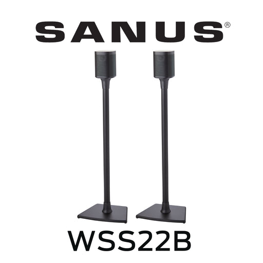 SANUS - Paire de pieds solides noirs pour haut-parleurs ambiophoniques compatible avec Sonos One, One SL, Play:1, Play:3 WSS22B