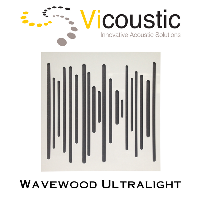 Vicoustic WaveWood Ultralight Blanc - Panneaux d'absorption acoustique en bois spécialement développé pour traiter les problèmes acoustiques sans détruire l'ambiance d'une pièce ou assourdir le son! (Boîte de 8)