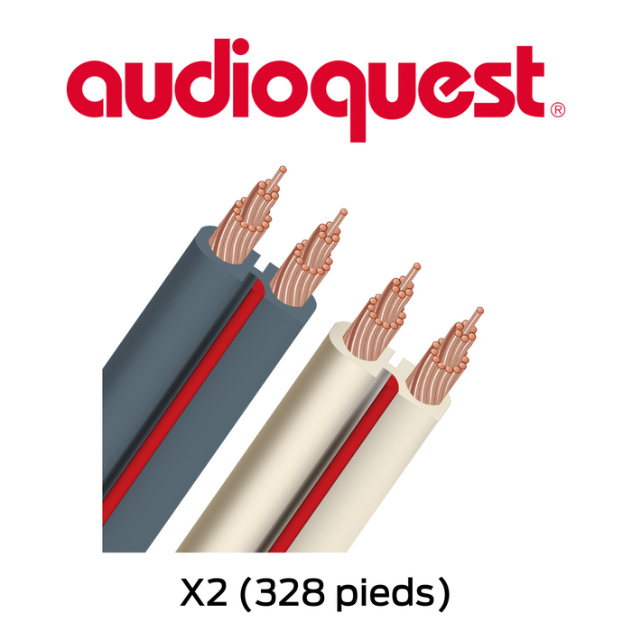AudioQuest X2 - Câbles de haut-parleurs plat 14 AWG (au pied) : de la série « Flat » conviennent à tous types d'enceintes, qu’elles soient compactes ou en colonnes