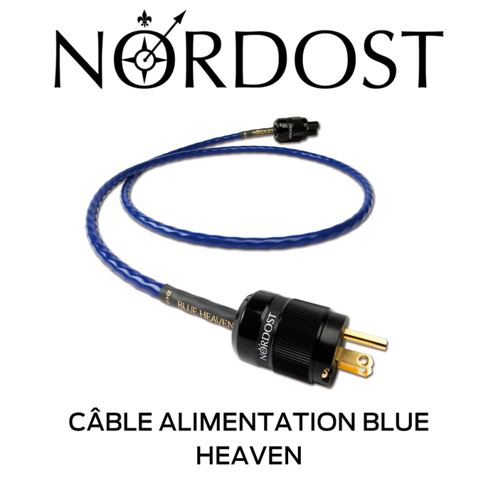 NORDOST Blue Heaven - Câble d'alimentation avec isolation Ethylène Propylène Fluoré (FEP), câblage réglé mécaniquement, conception Micro Mono-Filament 3 x 16 AWG, matériel : 65 brins 99,9999% OFC!
