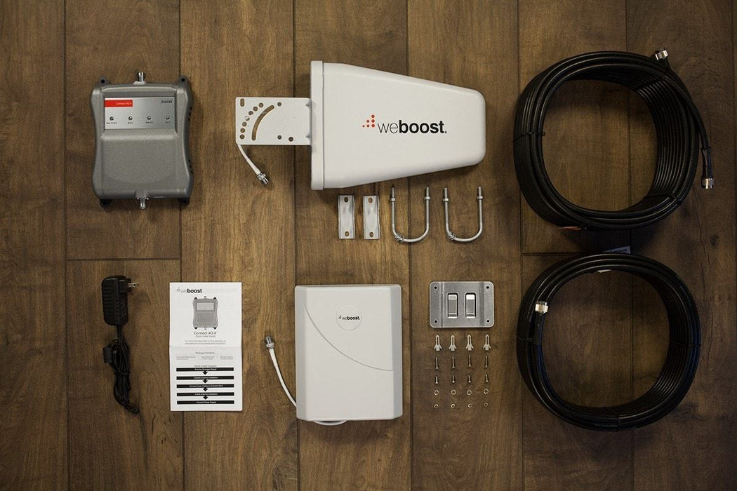 weBoost 471104F Connect 4GX - Amplificateur de signal cellulaire maison/bureau fournissant un signal puissant jusqu'à 7500 pieds carrés. Augmente le signal pour tous les opérateurs cellulaires canadiens, kit complet, installation facile.