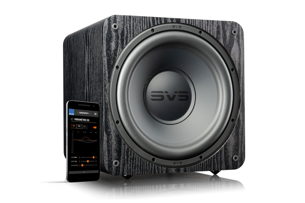 Caisson de basses compact SVS SB-1000 Pro – subwoofer clos 325W avec haut-parleur grave 12 pouces pour Hi-Fi et home cinéma