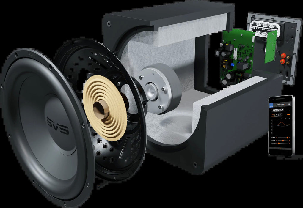 Caisson de basses compact SVS SB-1000 Pro – subwoofer clos 325W avec haut-parleur grave 12 pouces pour Hi-Fi et home cinéma