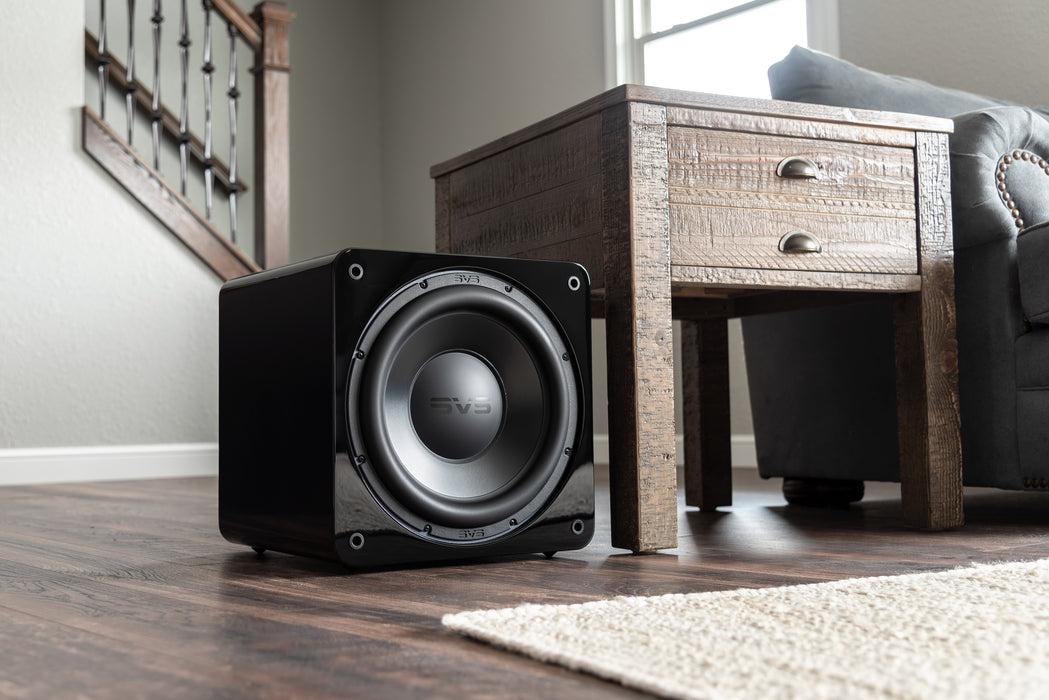 Caisson de basses SVS SB-3000 finition Piano Gloss – subwoofer compact 800W pour système Hi-Fi et home cinéma haute performance